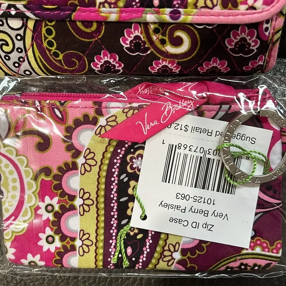 Vera Bradley very berry paisley euro wallet and zip id case - Picture 3 of 8